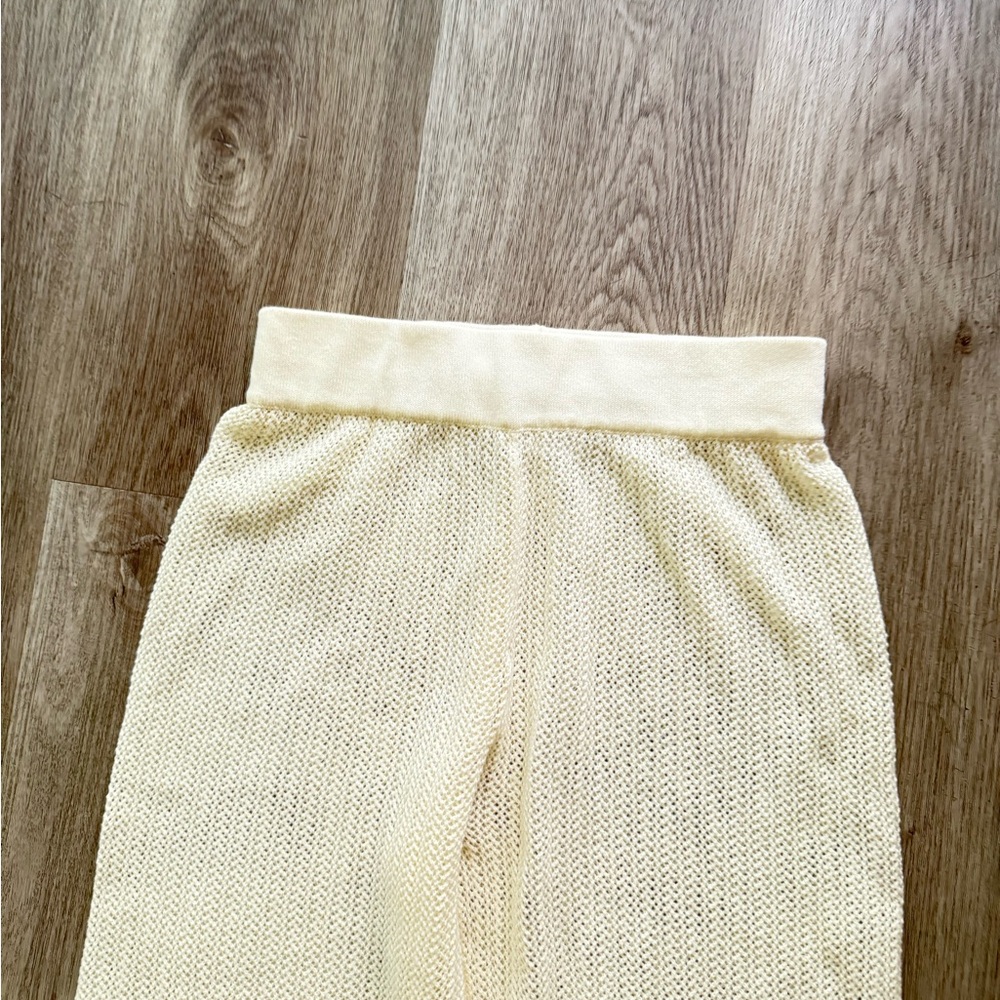 monday swimwear ivory knit wide leg high waist bikini cover up pants size XS (P) - Picture 4 of 6